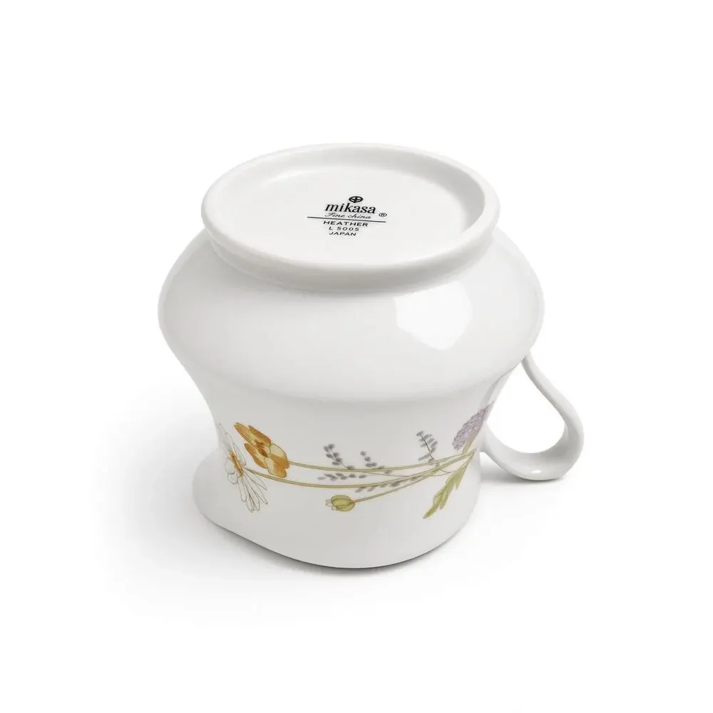 Vintage Mikasa Heather L5005 Fine China Sugar Bowl and Creamer Set, Gold Floral